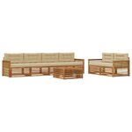 vidaXL Ensemble de canapés d'extérieur 7 pc Naturel et Beige