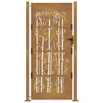 vidaXL Portail de jardin 105x205 cm acier corten design de bambou