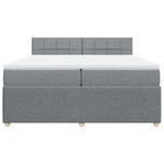 vidaXL Sommier à lattes de lit avec matelas Gris clair 200x200cm Tissu
