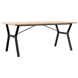 vidaXL Table à manger cadre en Y 180x90x75 5 cm bois pin massif acier