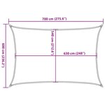 vidaXL Voile d'ombrage 160 g/m² rectangulaire jaune 6x7 m PEHD