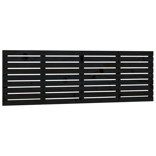 vidaXL Tête de lit murale Noir 166x3x63 cm Bois massif de pin