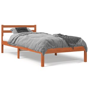 vidaXL Cadre de lit sans matelas cire marron 90x200 cm bois pin massif