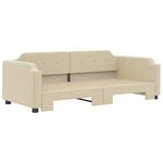 vidaXL Lit de jour avec lit gigogne crème 100x200 cm tissu