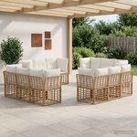vidaXL Ensemble de canapés d'extérieur Naturel Polyester