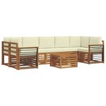 vidaXL Ensemble de canapés d'extérieur 8 pc Naturel et Crème