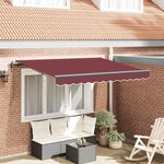 vidaXL Auvent Rétractable Bordeaux 350 x 200 cm Polyester et Aluminium