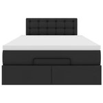 VidaXL Cadre de lit ottoman avec matelas noir 120x200 cm similicuir