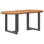 vidaXL Table à manger marron clair bois de chêne massif ovale