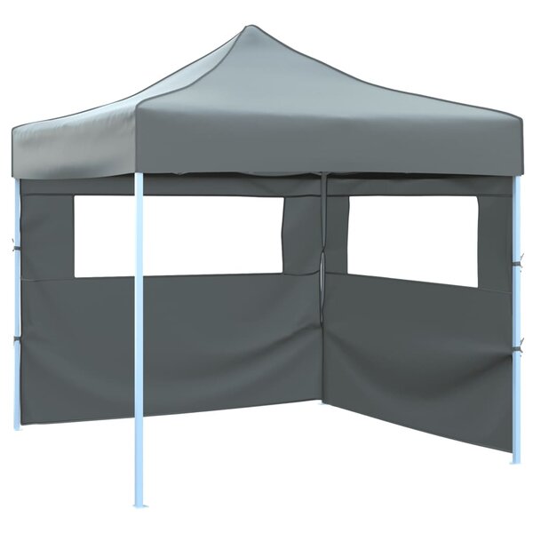 vidaXL Tente de réception escamotable avec 2 parois 3x3 m Anthracite
