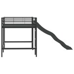 vidaXL Lit superposé pour enfants avec toboggan Uni Noir et anthracite