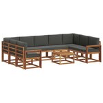 vidaXL Ensemble de canapés d'extérieur 10 pc Naturel et Anthracite
