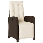 vidaXL Ensemble à manger de jardin 5 Pièces et coussins marron poly rotin