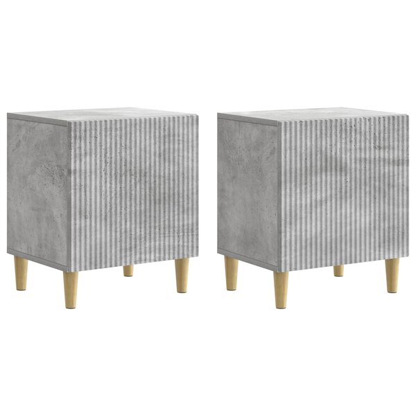 vidaXL Cabinet de chevet 2 pc Gris béton 43 x 34 5 x 50 cm