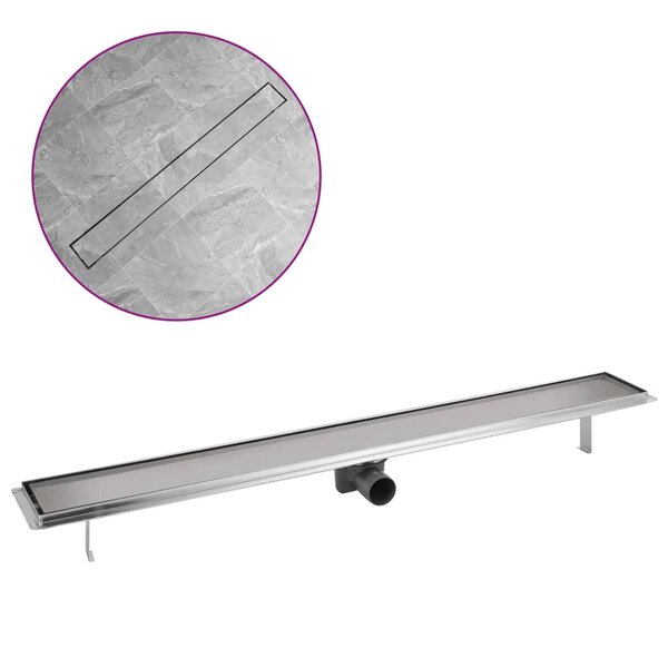 vidaXL Drain de douche linéaire 1030 x 140 mm Acier inoxydable