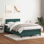 vidaXL Sommier à lattes de lit et matelas vert foncé 120x210cm velours