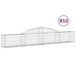 vidaXL Paniers à gabions arqués 12 Pièces 300x30x40/60 cm fer galvanisé