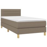 vidaXL Sommier à lattes de lit avec matelas LED Taupe 90x200 cm Tissu