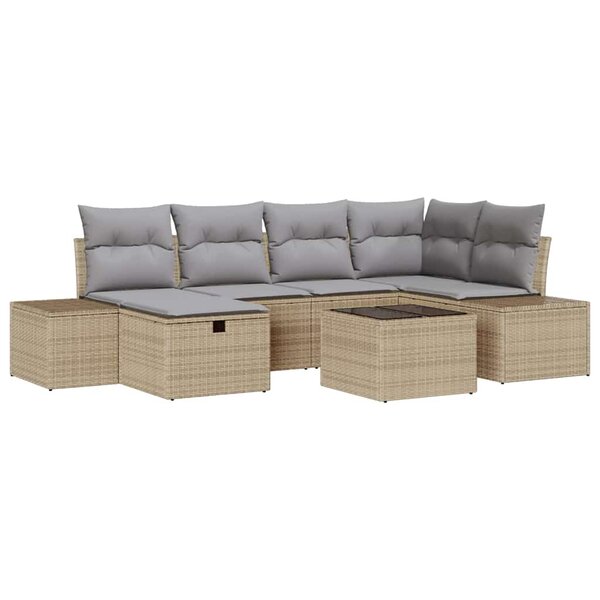 vidaXL Ensemble de Canapés avec coussin 6 Pièces polyrotin