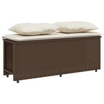 vidaXL Ensemble à manger de jardin 3 Pièces et coussins marron poly rotin