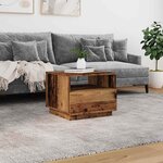 vidaXL Table basse avec lumières LED vieux bois 50x49x40 cm