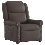 vidaXL Fauteuil de massage Marron Similicuir brillant