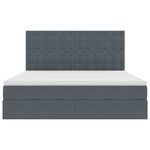 vidaXL Lit de rangement LED avec matelas Gris foncé 180 x 200 cm