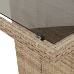 vidaXL Ensemble à manger de jardin et coussins 9 Pièces beige Poly rotin