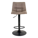2 chaises de bar en microfibre marron clair avec pieds noirs