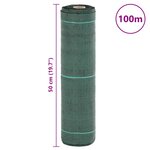 vidaXL Membrane anti-mauvaises herbes vert 0 5x100 m PP