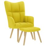 vidaXL Chaise de relaxation avec repose-pied jaune clair tissu
