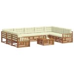 vidaXL Ensemble de canapés d'extérieur 10 pc Naturel et Crème