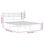 vidaXL Cadre de lit métal sans matelas avec tête de lit noir 120x190cm