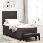 vidaXL Lit Box Spring avec Matelas & Banc Brun Foncé 90x200 cm Tissu