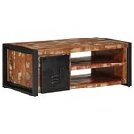 vidaXL Table basse multicolore 90x50x36 cm bois de récupération massif