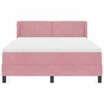 vidaXL Lit à ressorts ensachés rose avec matelas 160x200 cm en velours