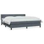 vidaXL Sommier à lattes de lit et matelas gris foncé 180x210cm velours