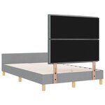 vidaXL Cadre de lit avec tête de lit Gris clair 120 x 190 cm tissu