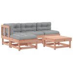 vidaXL Salon de jardin 5 Pièces avec coussins bois massif douglas