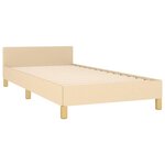 vidaXL Cadre de lit avec tête de lit sans matelas crème 90x200cm tissu
