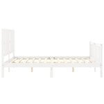 vidaXL Cadre de lit avec tête de lit blanc King Size bois massif