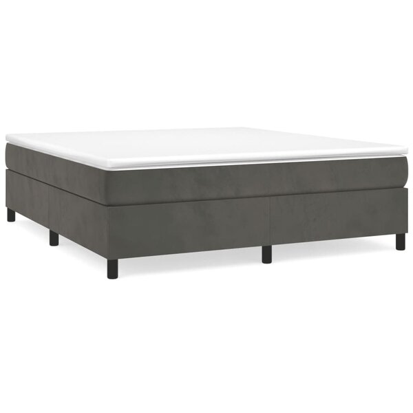 vidaXL Sommier à lattes de lit et matelas Gris foncé 180x200cm Velours