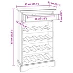 vidaXL Étagère à vin Bois de Mahogany Massif