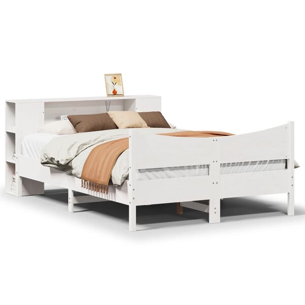 vidaXL Cadre de lit sans matelas blanc 160x200 cm bois de pin massif