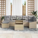 vidaXL Ensemble de canapé de jardin 8 Pièces Beige et Gris clair
