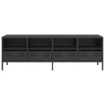 vidaXL Meuble TV noir 135x39x43 5 cm acier laminé à froid