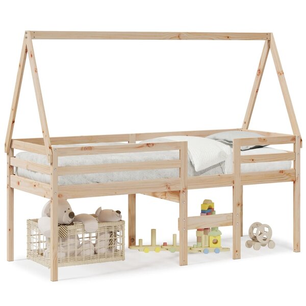 vidaXL Lit haut sans matelas 90x200 cm bois de pin massif