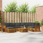vidaXL Ensemble de canapés d'extérieur 9 pc Naturel et Anthracite