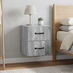 vidaXL Cabinet de chevet mural 2 pc Sonoma gris 34 5 x 33 x 40 cm