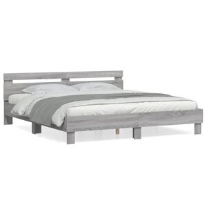 vidaXL Cadre de lit sans matelas sonoma gris 160x200 cm
